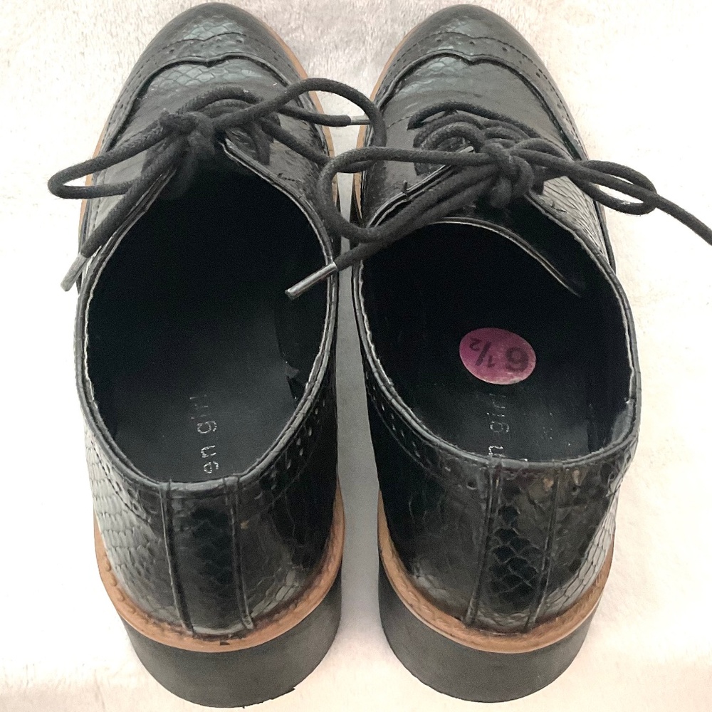 Black Madden Girl G-Class Almond Toe Snake Skin Lace Up Platform Oxfords Sz 6.5M - Picture 7 of 16